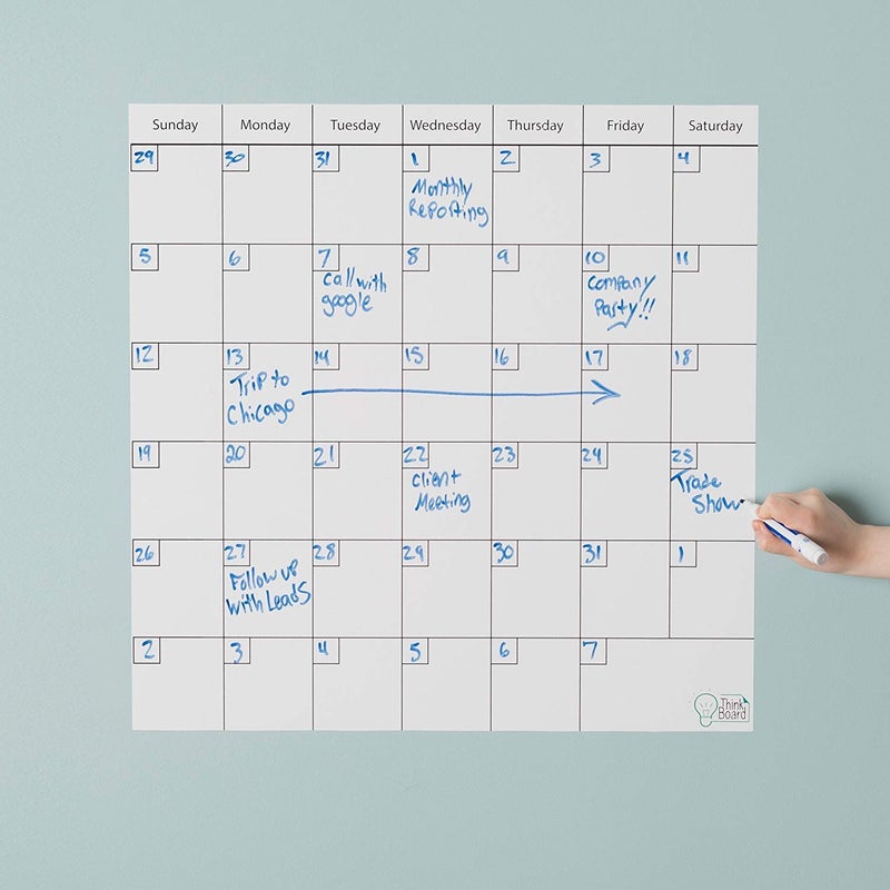 Think Board White 24"x24" Reusable Dry Erase Calendar â€“ Self-Adhesive Whiteboard for Wall, Fridge, or Desk â€“ Removable Writing Surface for Home, Office & Classroom - Image 3